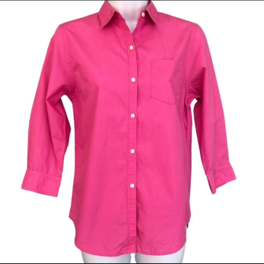 LAUREN RALPH LAUREN PINK BUTTON FRONT BLOUSE • 💯% COTTON • sz SP